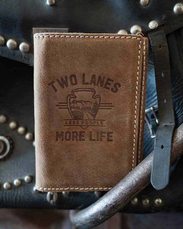 TWO LANES BACKROAD LEATHER JOURNAL