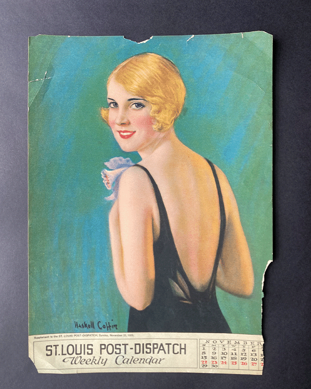 1925 Pinup Calendar Page (Blonde)