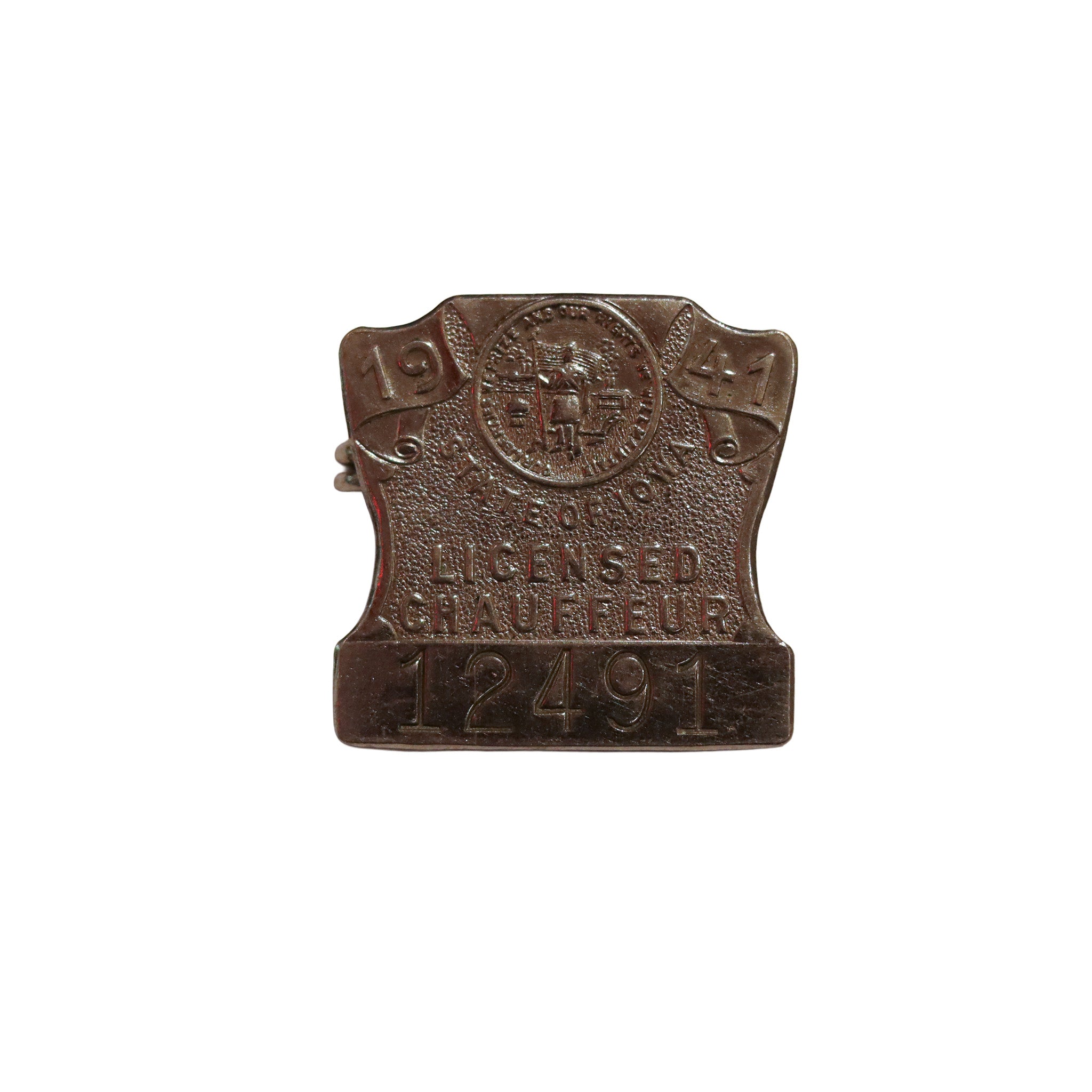 1941 Iowa Chauffeur Badge "12491"