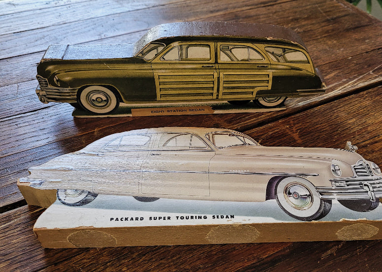 Pair of Packard Wood Dealer Cut-Outs