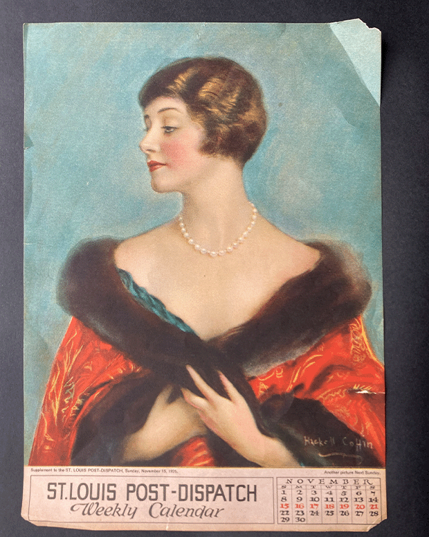 1925 Pinup Calendar Page (Brunette)