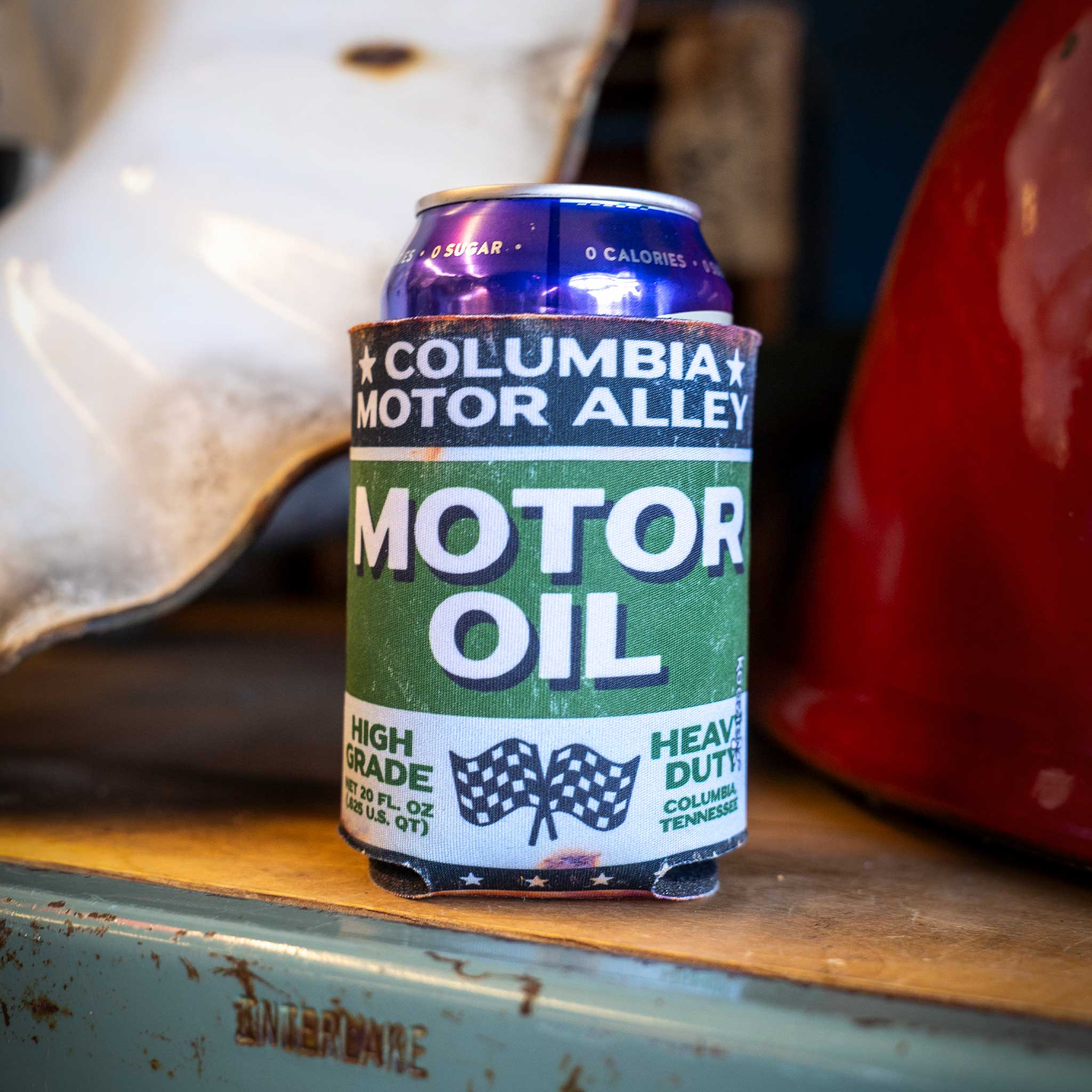 CMA Oil Can Koozie | Antique Archaeology