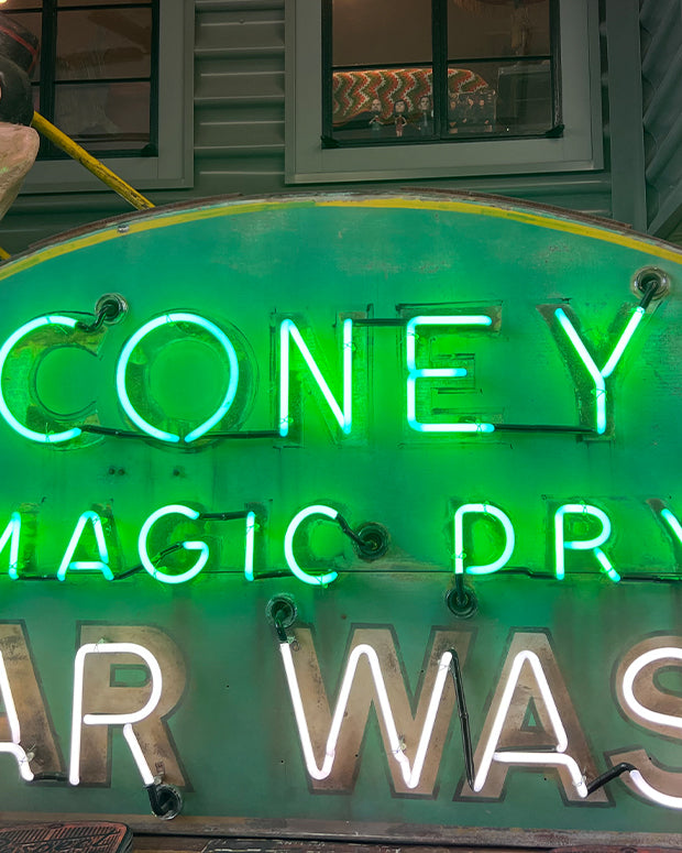 Double Sided Coney Magic Car Cleaners Sign