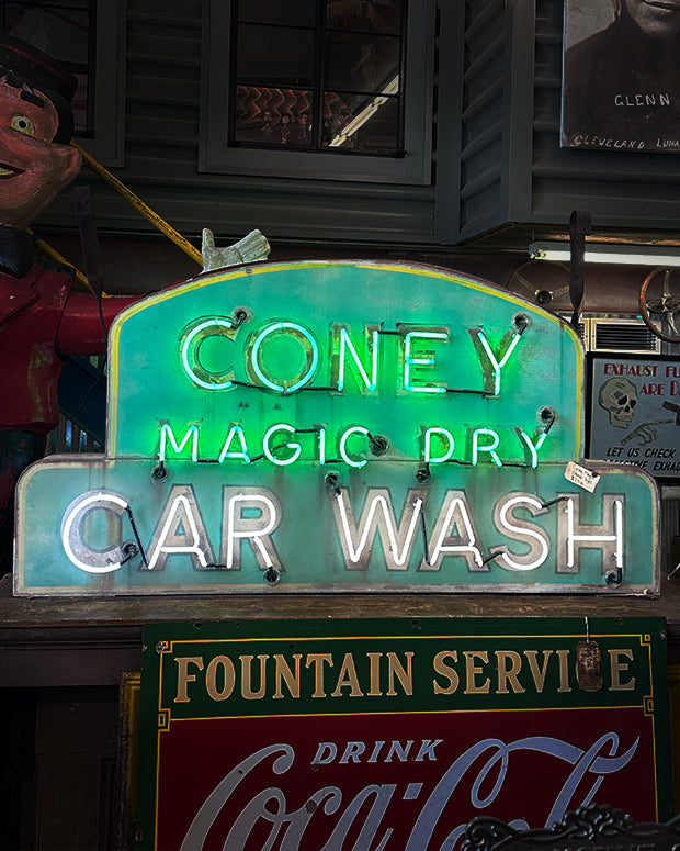 Double Sided Coney Magic Car Cleaners Sign