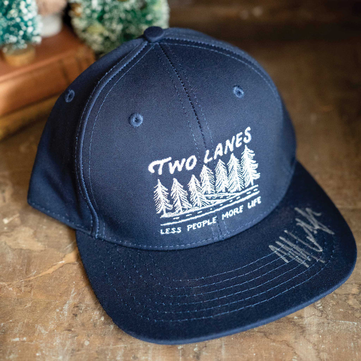 Autographed Two Lane Less People Hat | Antique Archaeology