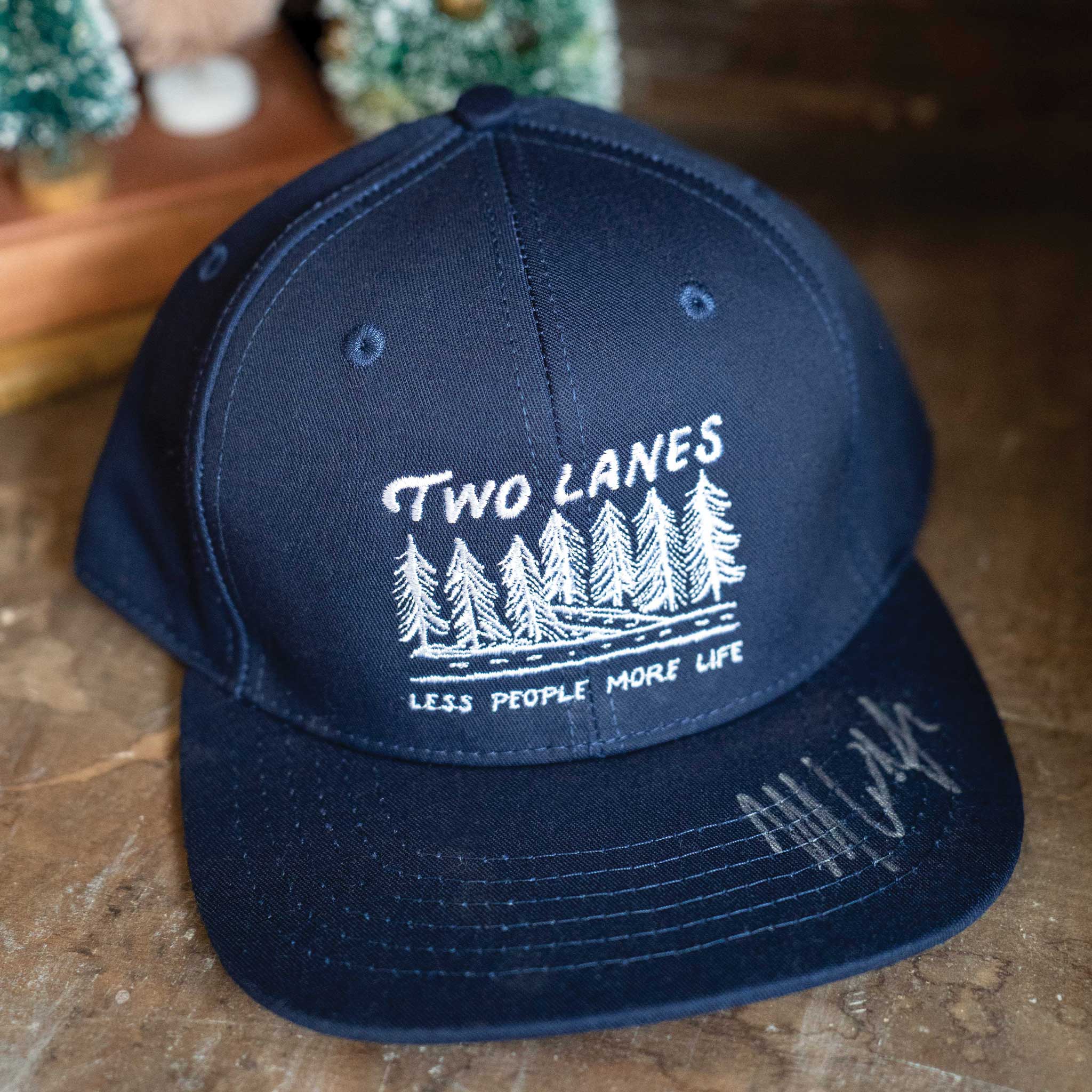 Autographed Two Lane Less People Hat