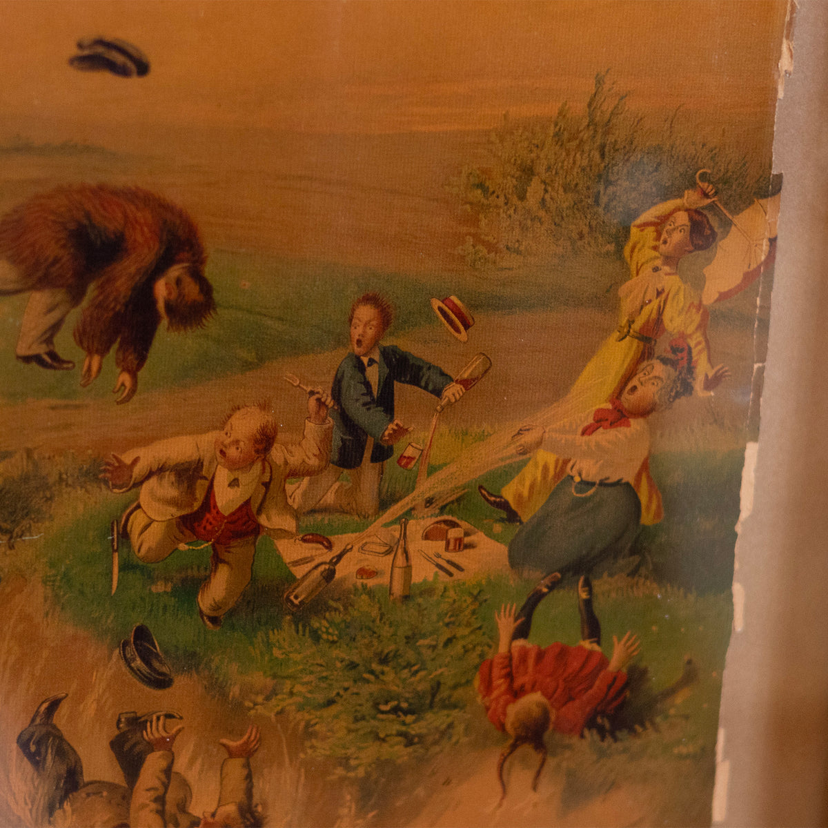 Framed Flying Carriage Lithograph
