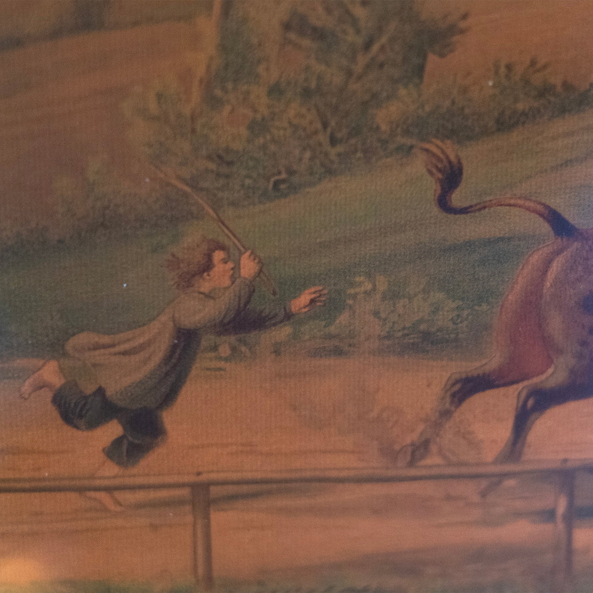 Framed Flying Carriage Lithograph