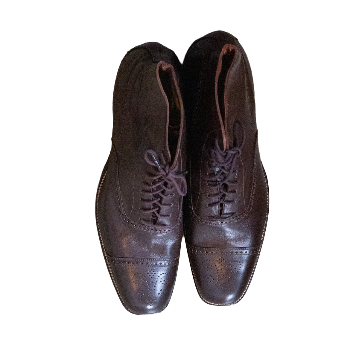 Brown Patent Leather Shoes w/ Goodyear Heel