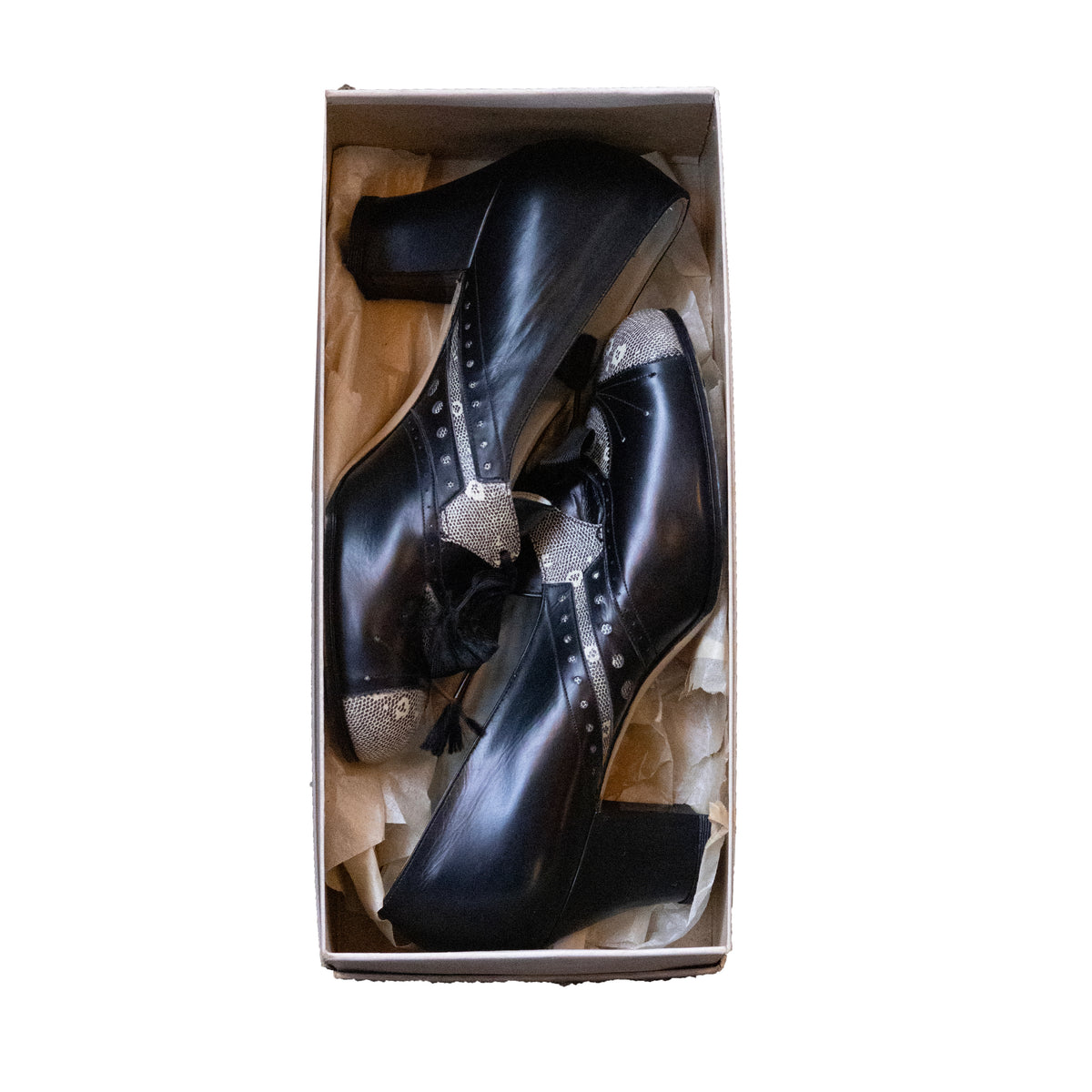 RJR Black Snake Print Heels