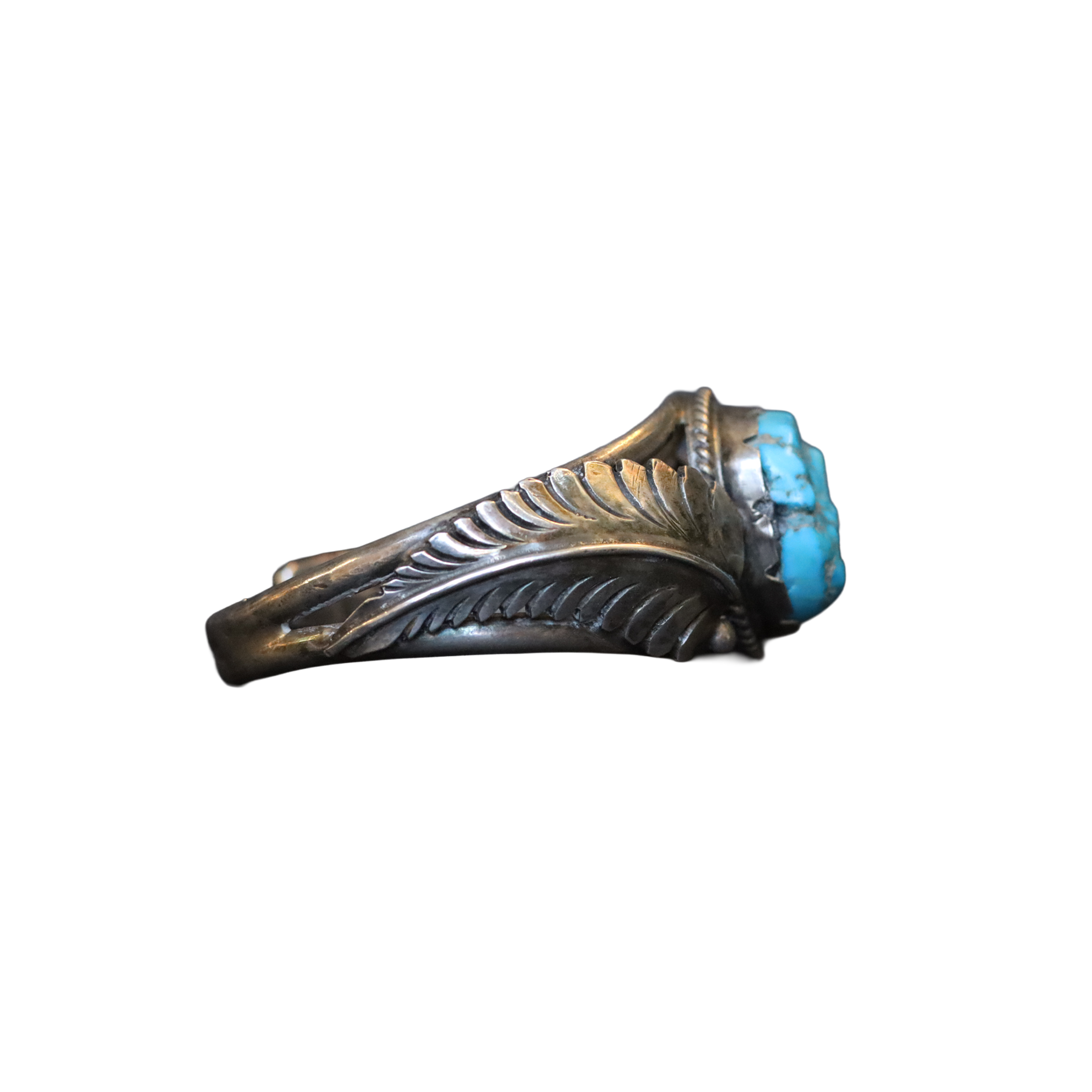 Feathered Bracelet with Large Turquoise