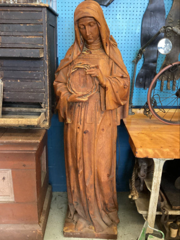 St. Catherine Wooden Sculpture | Antique Archaeology