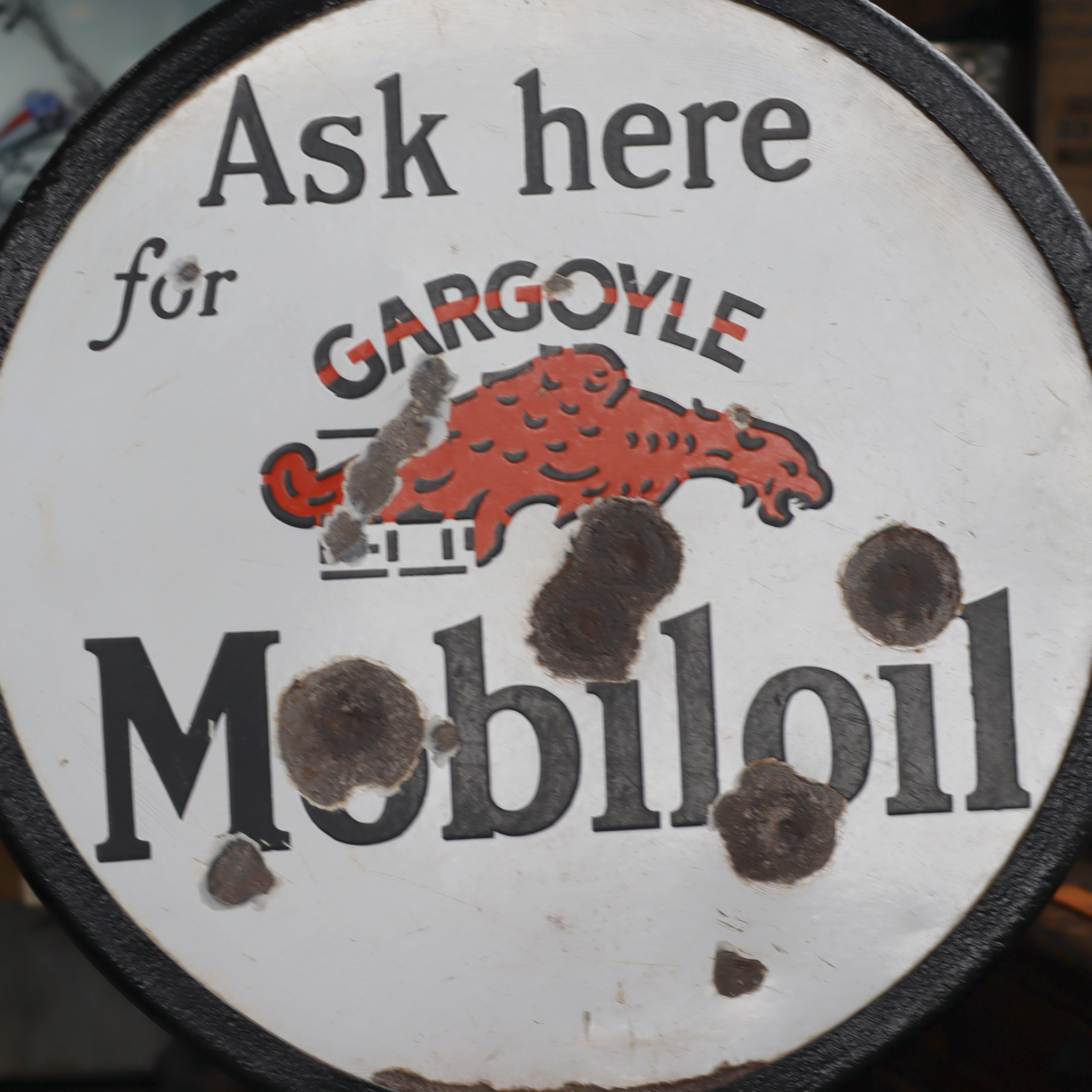 Mobiloil Gargoyle Lollipop Advertisement Stand