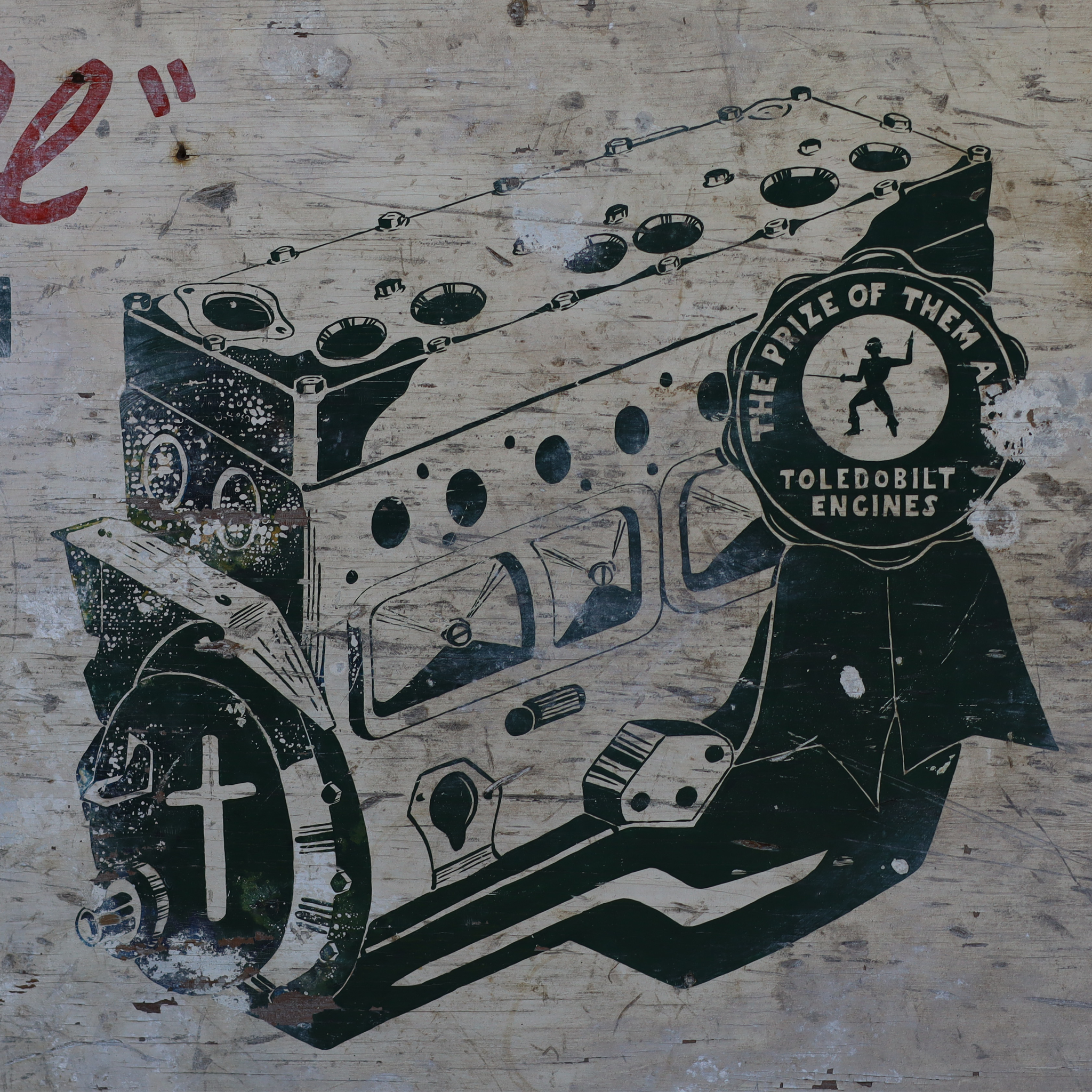 Toledobilt Engine Wooden Sign