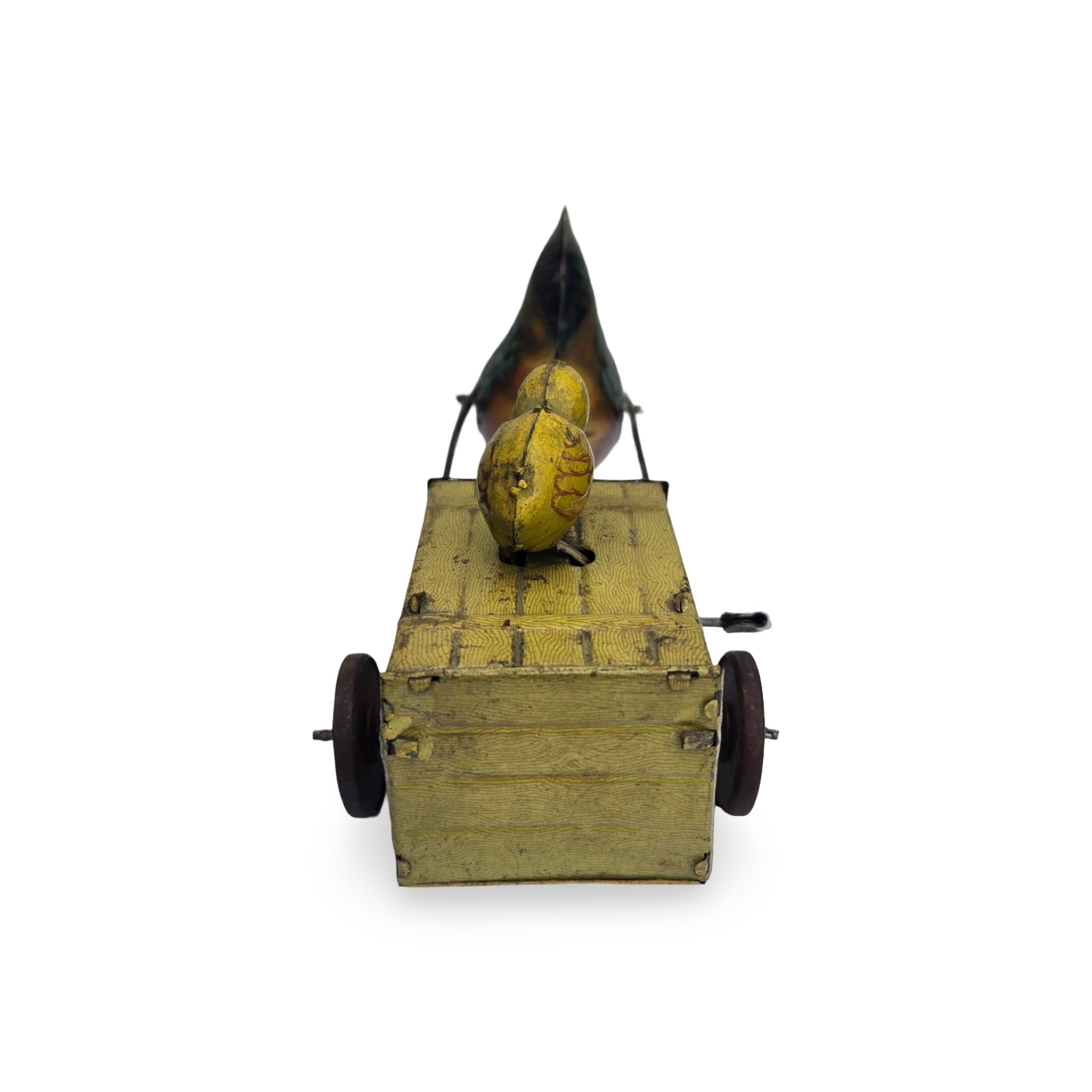 Chicken and Cart Tin Litho Toy