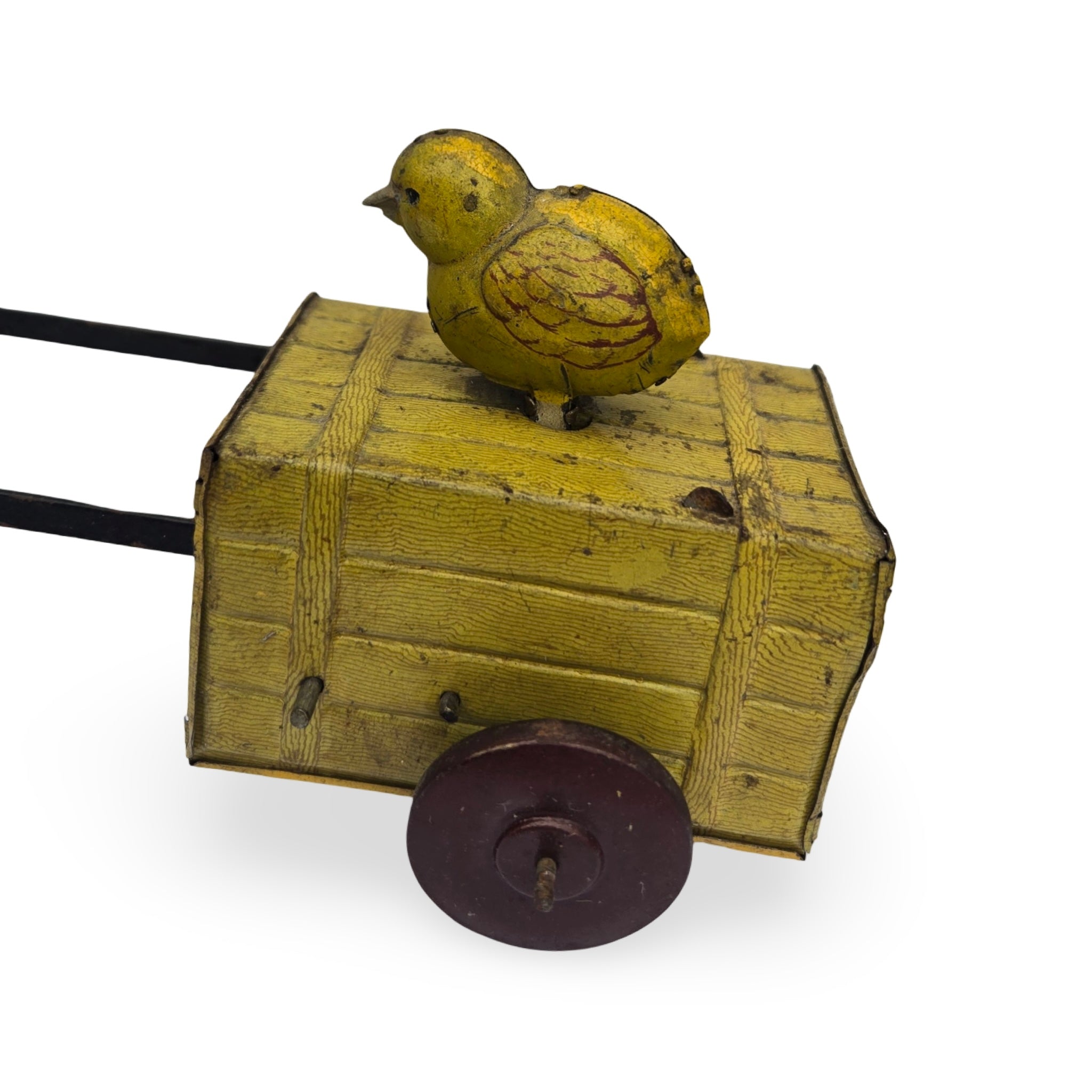 Chicken and Cart Tin Litho Toy
