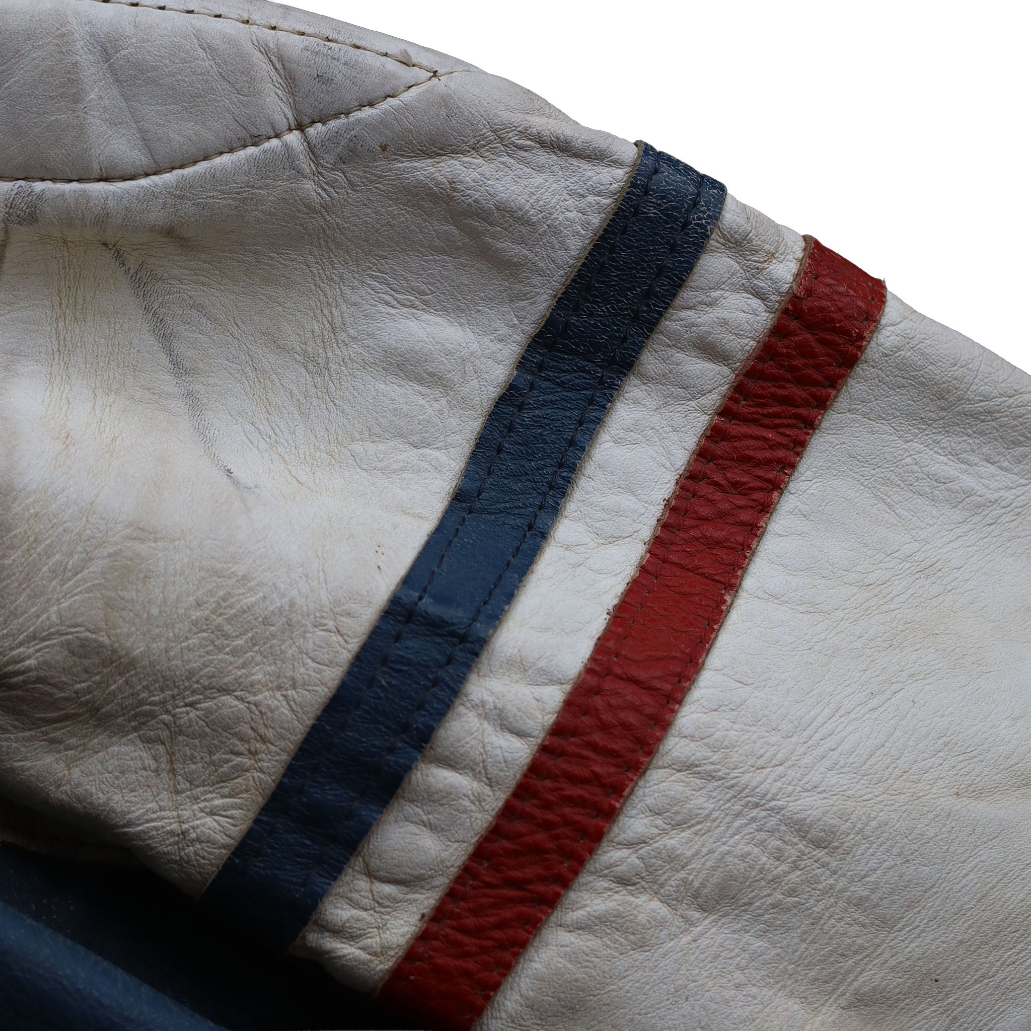 Blue and White Bates Racing Leather Set