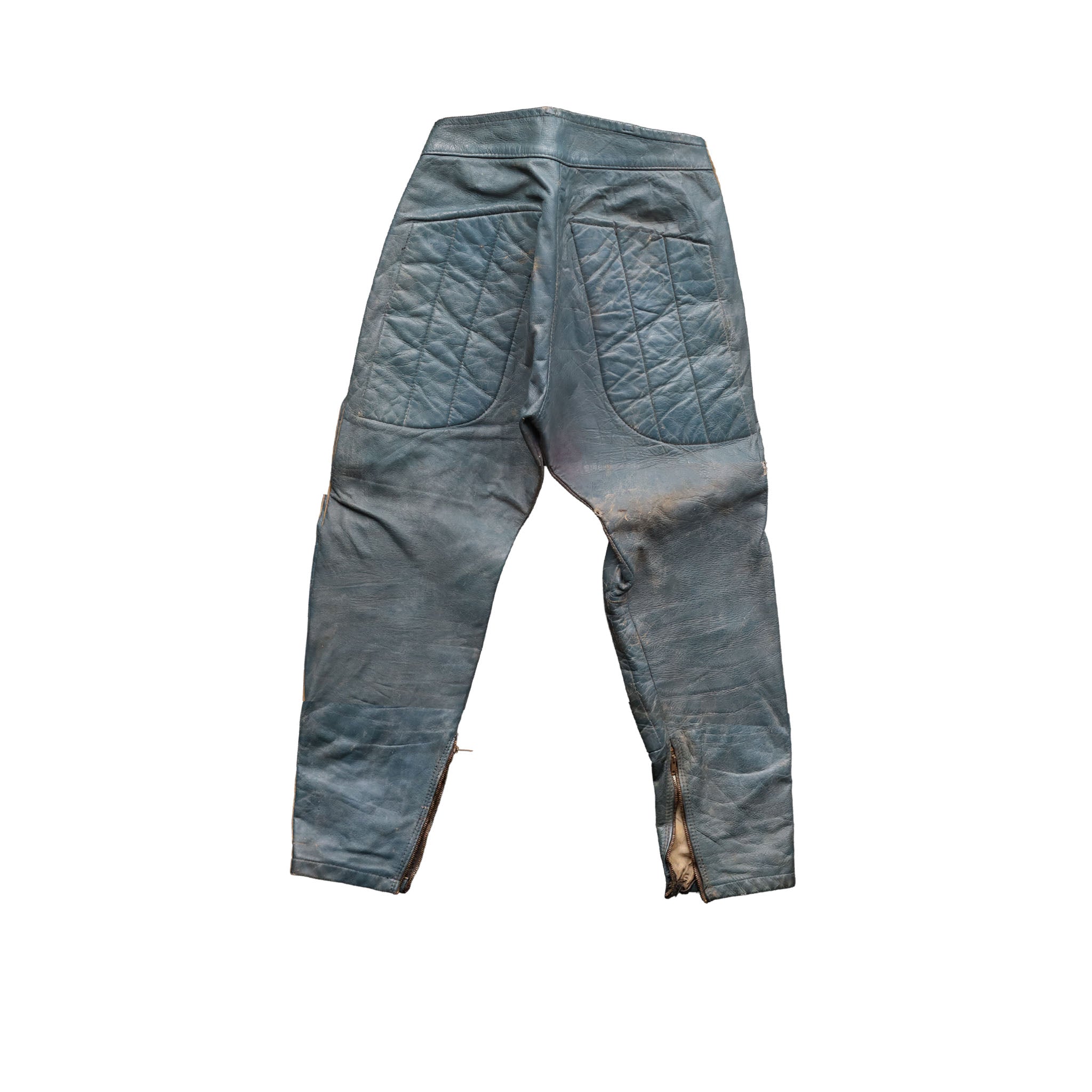 Blue and White Bates Racing Leather Set