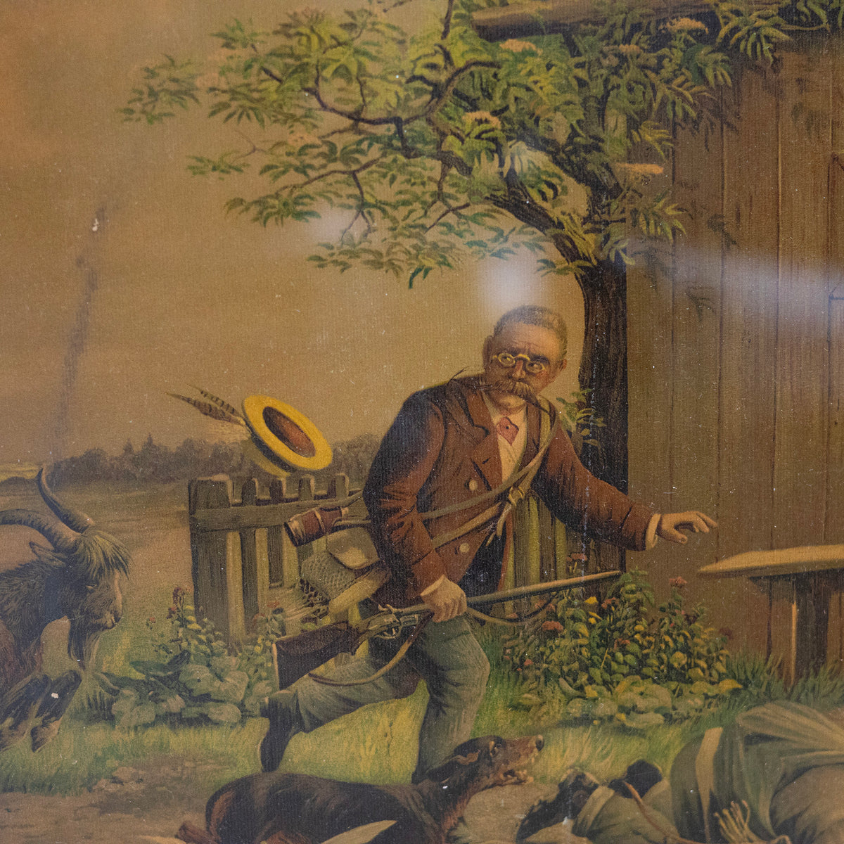 Framed Poacher Lithograph
