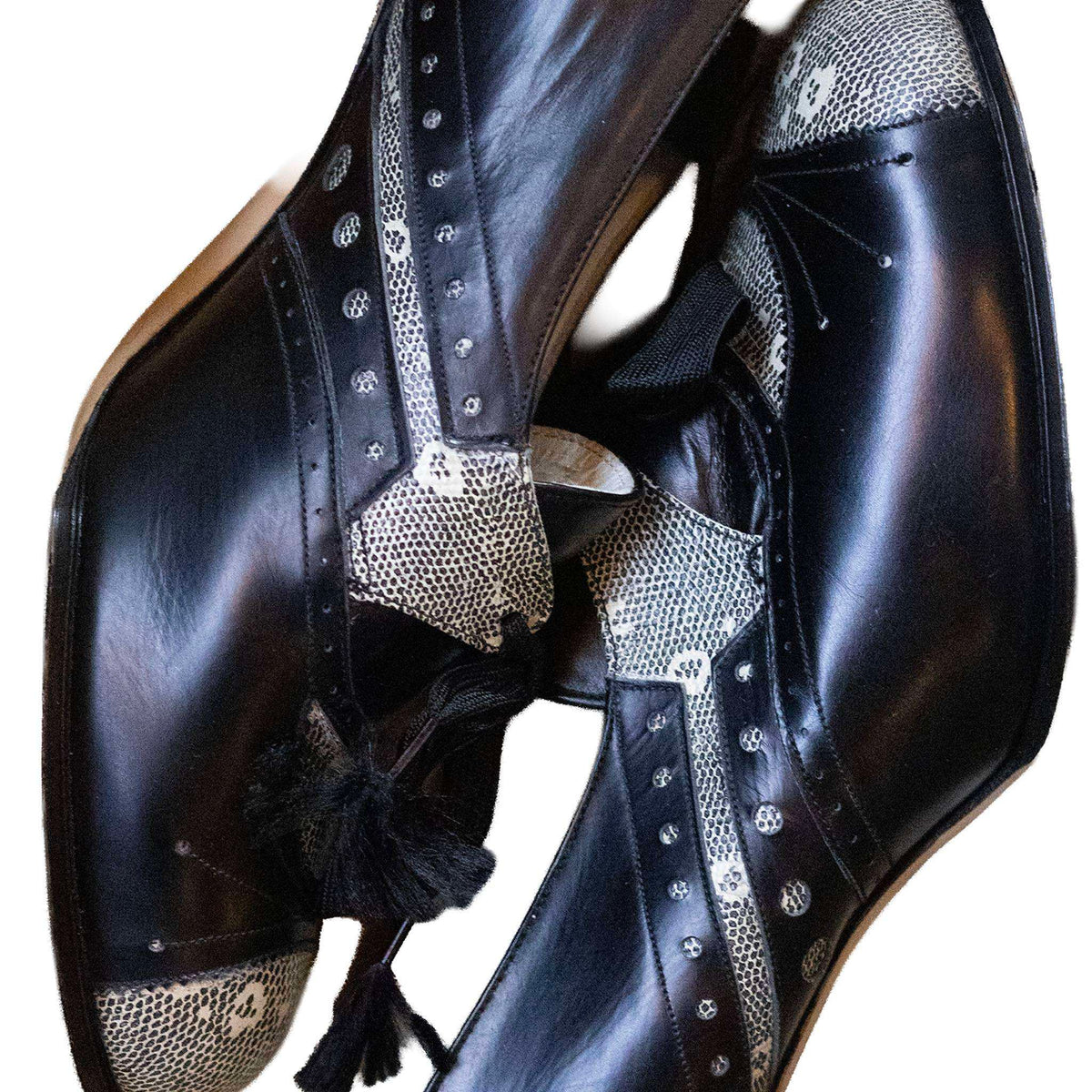 RJR Black Snake Print Heels