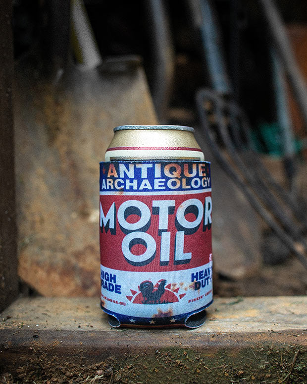 RUSTY MOTOR OIL KOOZIE