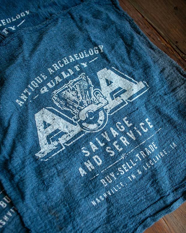 Double Frame Rag Double A Blue Shop Rag | Antique Archaeology